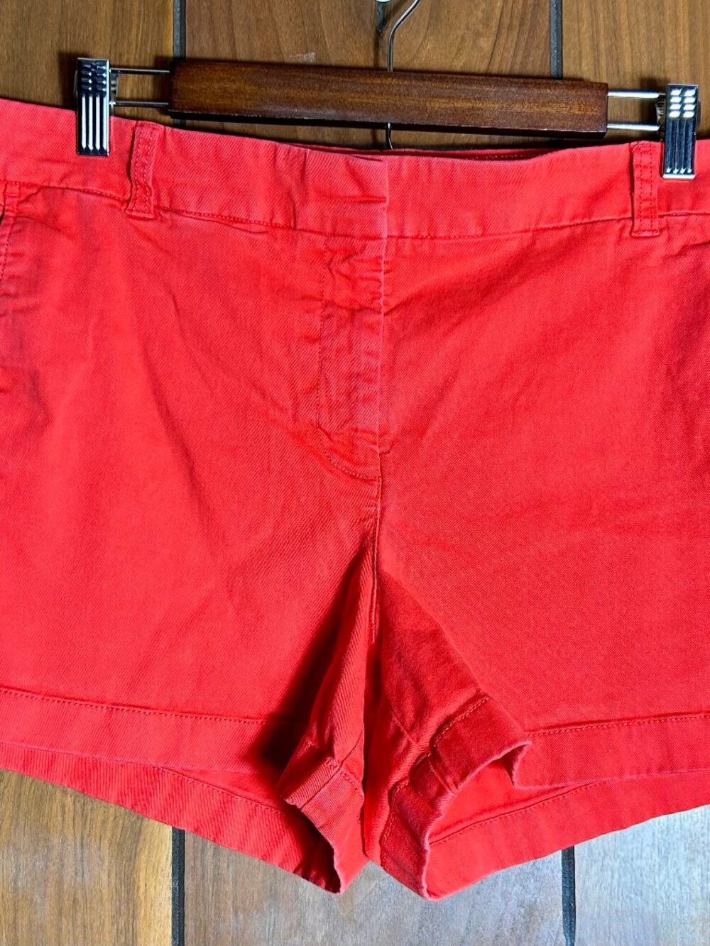 J.Crew Re-Imagined Chino Broken-In Shorts Red Cotton Sz 14 Casual Summer Preppy